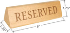 Wood Table Top Seating Reserved Signs for Weddings, Restaurants, 6 inches (Pack of 6)