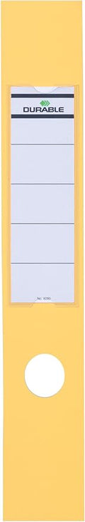 Durable 809004 Ordofix Self-Adhesive Spine Labels for Lever Arch File - Yellow, Pack of 10