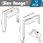 Amylove 12 Pcs Adjustable Cubicle Hanger Universal Partition Metal Cubicle Hooks Door Hanger, Adjusted to Fit Panels with 1 3/8 Inch to 3 1/2 Inch Thickness for Office Whiteboard (Silver)
