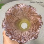 Bieye LS18 Lily Flower Blown Glass Lampshade (Yellow Brown, Opening I.D. 1.26" x O.D. 1.5")
