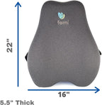 FOMI Extra High Back Lumbar Support Pillow | Thick Thoracic Foam Pad for Car, Home, Office, Gaming Chair, Wheelchair, Recliner | Sciatica, Tailbone Pain Relief | Upper Lower Backrest, Posture Aid