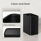 Cesun Small Bathroom Trash Can 2.1 Gallon Wastebasket, Modern Metal Garbage Can Office Waste Basket, Matte Black Stainless Steel Trash Bin for Bedroom, Home Office, Toilet, rv, Near Desk, Under Sink