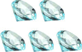 PATIKIL 5 Pcs Diamond Crystal Paperweight, 40mm / 1.57 Inch Crystal Paperweight Paper Weight for Home Office Desktop Table Decor Wedding Party Jewelry Ornaments, Lake Blue