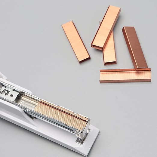 NatSumeBasics Rose Gold Staple 6000 Colored Staples Copper Color Staples Standard 26/6 Manual Desk Stapler Refill for Office Supplies Accessories (Rose Gold)