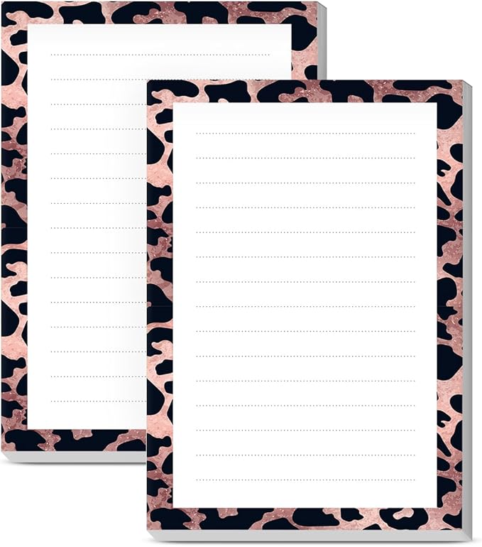 SXboxing Sticky Notes 4X6 Inches, 2 Pack Large Cute Self-Stick Pads, Bright Funny Memo Pads Easy to Stick for Home, Office Beautiful Leopard
