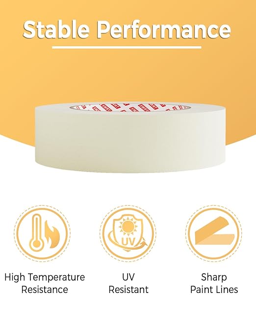 SWRT Masking Tape 1 Inch x 55 Yards – 4 Rolls (220 Yards Total), Strong Adhesive, Easy Tear, Clean Removal Painter’s Tape for Painting, Labeling, Crafts, Home & Office, White