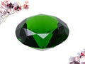 CLICK2GO 3” / 80 mm Dark Green Diamond Shaped Glass Crystal Paperweight – Home Office Decor & Valentine's Day Gift Wedding Favors Centerpieces Decoration with Gift Box