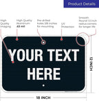 Personalized Custom Black Background Customize for Office, Business, Airbnb, Workplace, Home, Delivery Sign, 12x18 Inches, 3M EGP Reflective .063 Aluminum, Fade Resistant, Made in USA by Sigo Signs