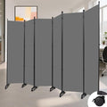 Room Divider (6 Panel) Wall Divider for Room Separation, 132 inch Wide Portable Privacy Screens W/Wheels, Metal Frame Freestanding Room Separators 5.6FT Room Partitions and Dividers