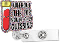 Sixrip Without The Lab You‘re Only Guessing Badge Reel Retractable Glitter Badge Reel with Alligator Clip, Funny Badge Holder Gift for Lab Tech Doctor Nurse Phlebotomist Scientist Medical Laboratory