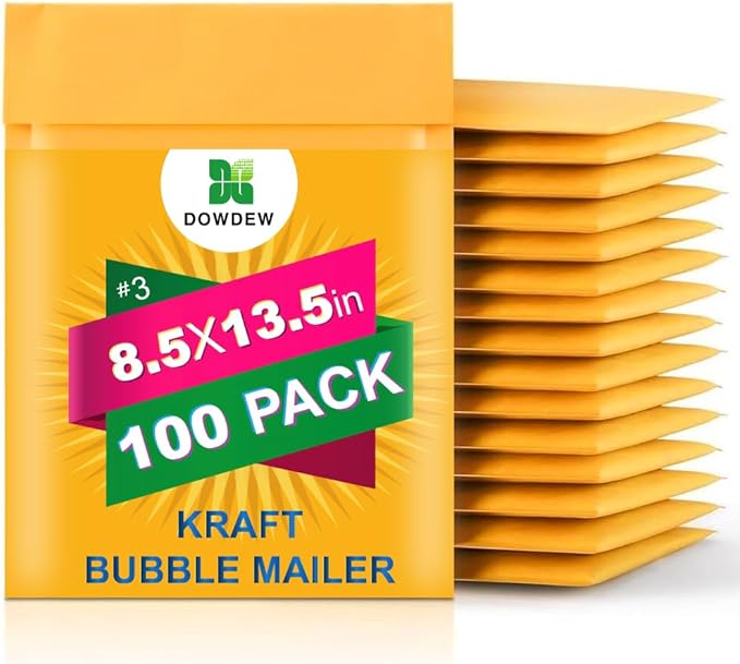 Kraft Bubble Mailers [100 Pack] Mailing Packing Envelopes #3 (8.5" x 13.5")