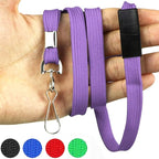 Lanyard Light Purple Lanyards Neck Flat Premium Breakaway Badge Lanyard with J-Hook for ID Nametag Badge Holder