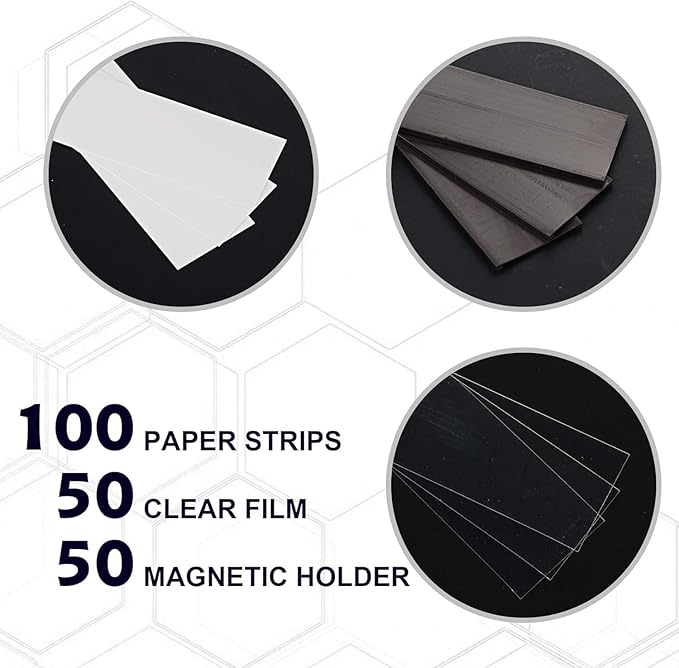 LLPT Magnetic Label Holder 5" x 3" 50 Packs C Channel 300g White Paper Cards Protective Film Strong Removable for Shelf White Board Toolbox Metal Wall Cabinet Drawer(MH5350)