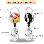 Personalized Retractable ID Badge Holder Clip, Customized Badge Reel with Key Ring Hook for Office Worker, Medical MD RN, Nurse, Doctor, Teacher, Student,1 to 100 Bluk Packs