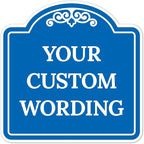 Custom Decorative Sign, Personalized Metal Sign for Business, Driveway, Home, Airbnb, Office Door Plaque, Blue Background, 12x12 Inches, ACM, Fade Resistant, Made in USA