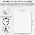 Fuxi 8x10 Watercolor Paper, 140lb Cold Press Watercolor Spiral Notebook, 32 Sheets (64 Pages) Water Color Sketchbook, Art Supplies Adults Professional.
