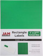 JAM PAPER Return Address Labels - Standard Mailing - 1 x 2 5/8 - Green - 120 Shipping Labels/Pack