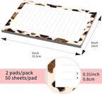SXboxing Sticky Notes 4X6 Inches, 2 Pack Large Cute Self-Stick Pads, Bright Funny Memo Pads Easy to Stick for Home, Office White Gold Leopard