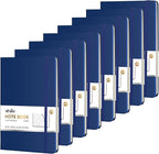 ViVin Lined Journal Notebooks for Work, 192 Pages, Medium 5.5 x 8.3 inch, College Ruled, A5 Hardcover Journaling Notebooks for Writing, 8 Pack Bulk,Navy Blue