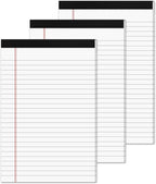Aidunmis 3 Pack Small Legal Pads 5x8 White Notepads Paper Tablets 5x8 Legal Pad 80 GSM Lined Note Pads of Paper 5x8 College Ruled Writing Pads 30 Sheets/Pad, 25 Lines Note Pads for School, Office