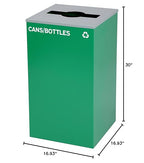 Alpine Mixed Lid Industries 29 Gallon Sturdy Steel Cube Recycling Container, Square Opening - 3 Color Cans Available Sold Separately (Lid Mixed Opening)