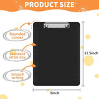 Black Clipboards, PANDRI 26 Pack Plastic Black Clipboards with Low Profile Clip 12.5 x 9 Standard Letter Size Clipboard for classrooms Office
