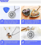 Compass Necklace for Women Men 925 Sterling Silver Pendant Urn Necklaces for Ashes Picture Locket Necklace Anchor Necklace Viking Necklace Crystals CZ Moonstone Abalone Shell Turquoise Compass Jewelry