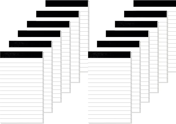 Nichela 12 Pack Small Notepad, 3 x 5 Inch Ultra Quality Note Pads, Server Lined Papers and Desk Notepads for Office Supplies, Writing and Memo pads 30 Sheets Each
