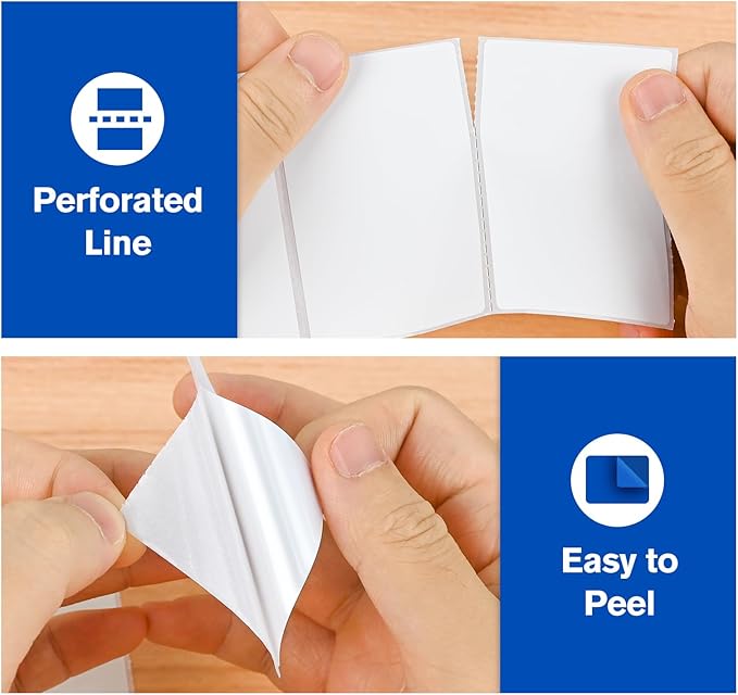 L LIKED 3" x 2" Blank Removable Labels with No Residue, Water and Oil Resistant, Use for Both Home and Office (1 Roll, 700 Labels)