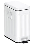 GibHerz Small Trash Can with Lid Soft Close-10L/2.6 Gal Stainless Steel Outdoor Dog Poop Garbage Can-Metal Waste Bins with Pedal for Bathroom Bedroom Office-White