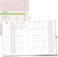 POPRUN Monthly Planner 2026-2027, Large-8'' x 10'', 18-Month Calendar Book (Jan.26 - Jun.27), Calendar Planner with Monthly Tabs, Storage Pocket, Hardcover, 100 GSM Paper - Light Pink