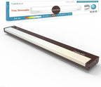 Leetdud LED Under Cabinet Lighting Hardwired or Plug in, 24 Inch 12W, Dimmable 5 Color 2700K/3000K/3500K/4000K/5000K, Linkable Eyes Care Design Counter Lights for Kitchen, Sink, ETL Listed, Bronze