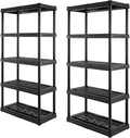 CENTREX CX 5-Tier (72”H x 36”W x 18”D) Plastic Storage Shelving Unit (Black) 2 Pack, Heavy Duty, 150lbs Per Shelf Capacity, Indoor/Outdoor Storage Organization in Home, Garage, Office, Easy Assembly