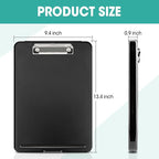 7 Pack Clipboard with Storage, High Capacity Storage Clipboard 8.5 x 11 with Pen Holder, Letter / A4 Size, Inner Plastic Folder Attached for Teacher Office Home, Size 13.4 x 9.4 x 0.9 in, Black