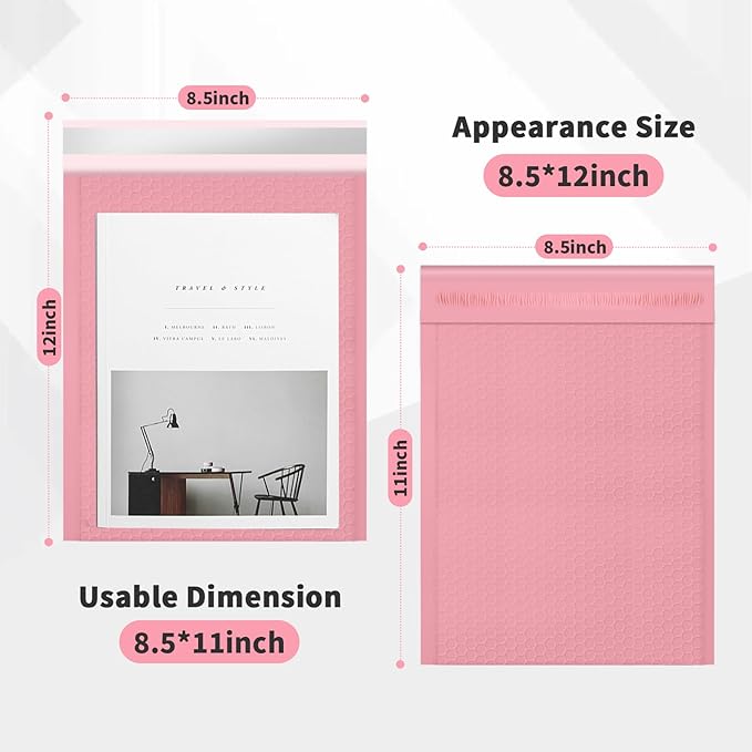 skardeco Bubble Mailers 8.5x11inch 40Pack Pink Bubble Mailers Self-Seal Padded Mailing Envelopes Bubble Opaque Padded Mailer for Small Businesses to Package and Mail Jewelry Cosmetics#2