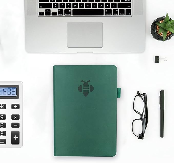 KUMEER Check Register – Elegant Check Registers for Personal Checkbook with Check & Transaction Registers, Hardcover Checkbook Log 5.2x7.6" (Earth Green)