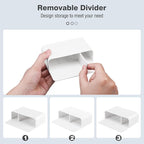 MoKo Magneitc Dry Erase Marker Holder Set, 3-Pack Magnetic Marker Pencil Holder Pen Organizer for Metal & Magnetic Surface, 1 Large with Divider & 2 Small Holders & 1 Dry Eraser, White