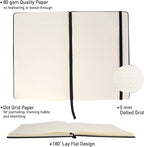 Simply Genius Notebooks - A5, Black, 4-Pack, Hardcover - Dotted Grid Journal for Work & School