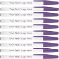 SyPen Personalized Stick Pens With your Custom Logo or Text-500 Pack Bulk-for Businesses, Parties, and Events, Custom Printed Slim Ballpoint Pens with Cap, Purple, Black Ink