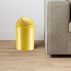 Umbra 1.25 Gallon Mini Waste Can with Removable Swing-Top Lid - Small Garbage Bin for Kitchen, Bathroom, Bedroom, Office - Compact Trash Can Fit Under Tables & Counters - Yellow