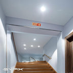 iSYFIX Exit Stickers Signs with Directional Up Arrow 12 Pack 12x4 Inch - Glow in the Dark Photoluminescent Vinyl for Office, School, Business, Warehouse - UV & Weather Resistant for Indoor/Outdoor Use