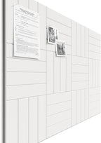 Bumusty Large Cork Board Alternative-47 x35 Felt Bulletin Board Tiles, with 30 Pushpins, 70 Adhesive Tabs, 12-Pack Slat Wall Paneling, Cork Boards for Office Push Pin Board Felt Board-Milky White