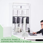 PATIKIL Desk Dividers 24" x 24", 1 Pack Desk Privacy Panel Freestanding Noise Reducing Partition Acoustic Panel with 2Pcs Support Feet for Testing Office Home Library, Pure White Style A
