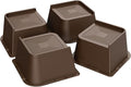 MXMZHXU Bed Risers 2 inch, 3 inch, 4 inch, 6 inch or 8 inch Heavy Duty Furniture Risers, Up to 6000 Lbs L Shaped Design Bed Lifts Blocks for Couch Desk Sofa Table (Dark Brown 4 Pack, 3 Inch)
