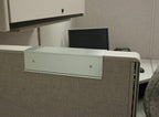 The Original Over the Cube - Quality Aluminum, Changeable Cubicle Nameplate Holder, Satin Silver Base, and Silver Name Plate Holder, (2.75" cubicle wall depth) - Made in the USA