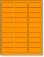 NextDayLabels - 8-1/2 x 11" Neon Color High Light Fluorescent Labels for Laser & Inkjet Printer (Orange Fluorescent, 1" x 2-5/8" - 30 Per Page | 3000 Labels)