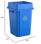 Krollen Industrial 19 Gallon Blue Square Commercial Trash Can with Lid