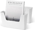 YOHOM No Drilling File Holder Wall Mails Magazines Organizer Adhesive Door Mount, Single Pocket, (White 1) (WHITE, 2 PCS)