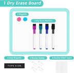 VUSIGN Small White Board Dry Erase, 8.5'' x 11'' Magnetic Dry Erase Board, Mini Whiteboard with Markers for Students, Fridge, Wall, Locker, Green
