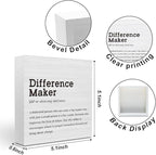 Difference Maker Definition Home Office Decor Wooden Box Sign Motivational Farmhouse Decorative Positive Office Desk Accessories Wood Plaque Affirmations Wood Table Sign for TV Cabinet Shelf